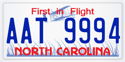 NC license plate AAT9994