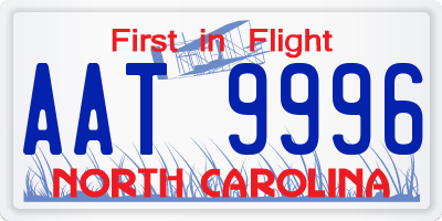 NC license plate AAT9996