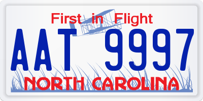 NC license plate AAT9997