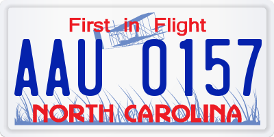 NC license plate AAU0157
