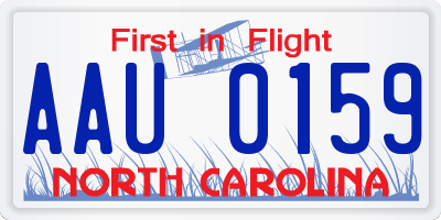 NC license plate AAU0159