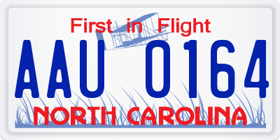 NC license plate AAU0164