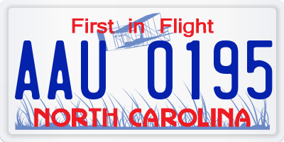 NC license plate AAU0195