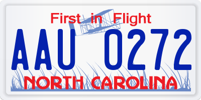 NC license plate AAU0272