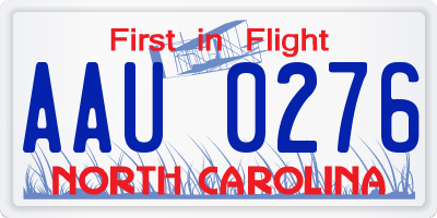 NC license plate AAU0276