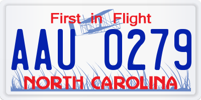 NC license plate AAU0279