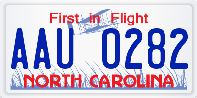 NC license plate AAU0282
