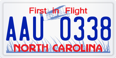 NC license plate AAU0338