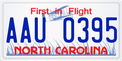 NC license plate AAU0395
