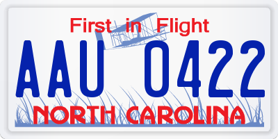 NC license plate AAU0422