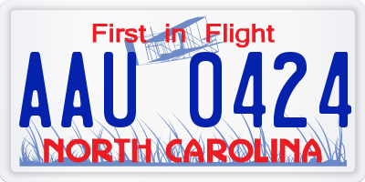 NC license plate AAU0424