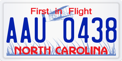 NC license plate AAU0438