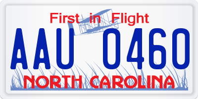 NC license plate AAU0460