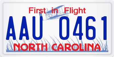 NC license plate AAU0461
