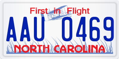 NC license plate AAU0469