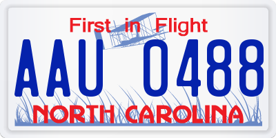NC license plate AAU0488