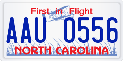 NC license plate AAU0556