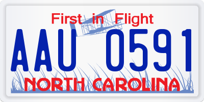 NC license plate AAU0591