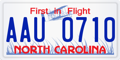 NC license plate AAU0710