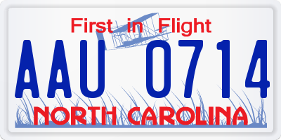 NC license plate AAU0714