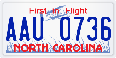 NC license plate AAU0736