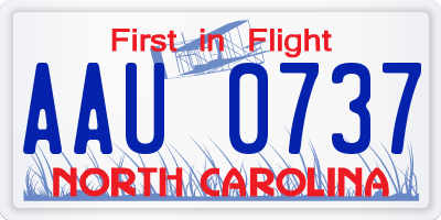 NC license plate AAU0737