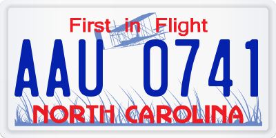 NC license plate AAU0741