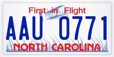 NC license plate AAU0771