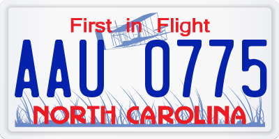NC license plate AAU0775