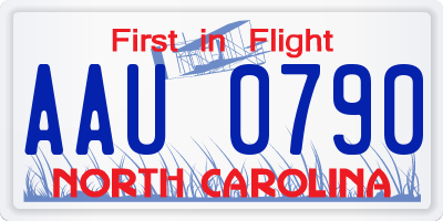NC license plate AAU0790