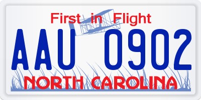 NC license plate AAU0902