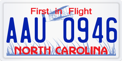 NC license plate AAU0946