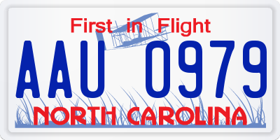 NC license plate AAU0979
