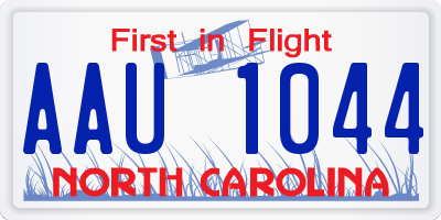NC license plate AAU1044