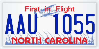 NC license plate AAU1055