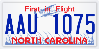 NC license plate AAU1075