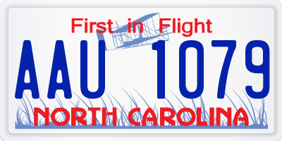 NC license plate AAU1079