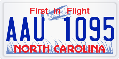 NC license plate AAU1095