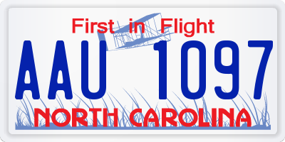 NC license plate AAU1097