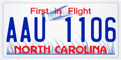 NC license plate AAU1106