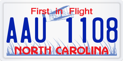 NC license plate AAU1108