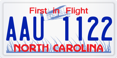 NC license plate AAU1122