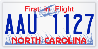 NC license plate AAU1127