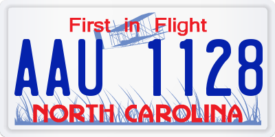 NC license plate AAU1128