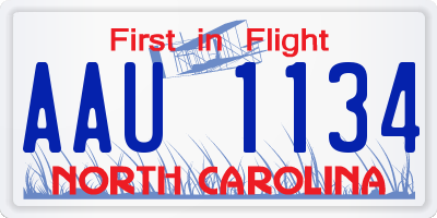 NC license plate AAU1134