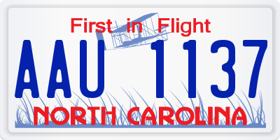 NC license plate AAU1137