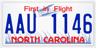 NC license plate AAU1146