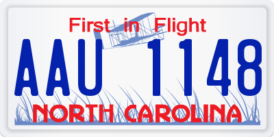 NC license plate AAU1148