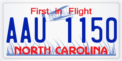 NC license plate AAU1150