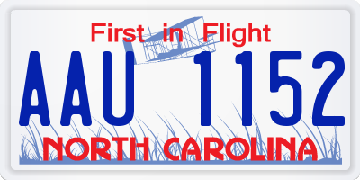 NC license plate AAU1152